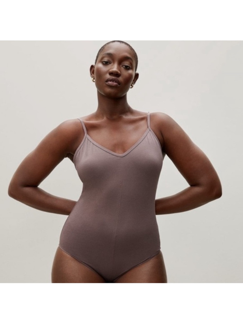 NWT Everlane V-Neck Cami Bodysuit - mauve